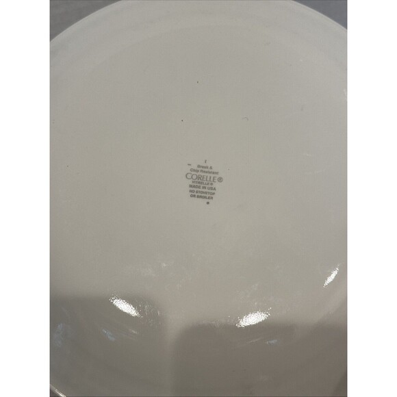 4 Corelle by Corning 10" Dinner Plates Folk Stitch Pattern Blue Geometric - Picture 8 of 8